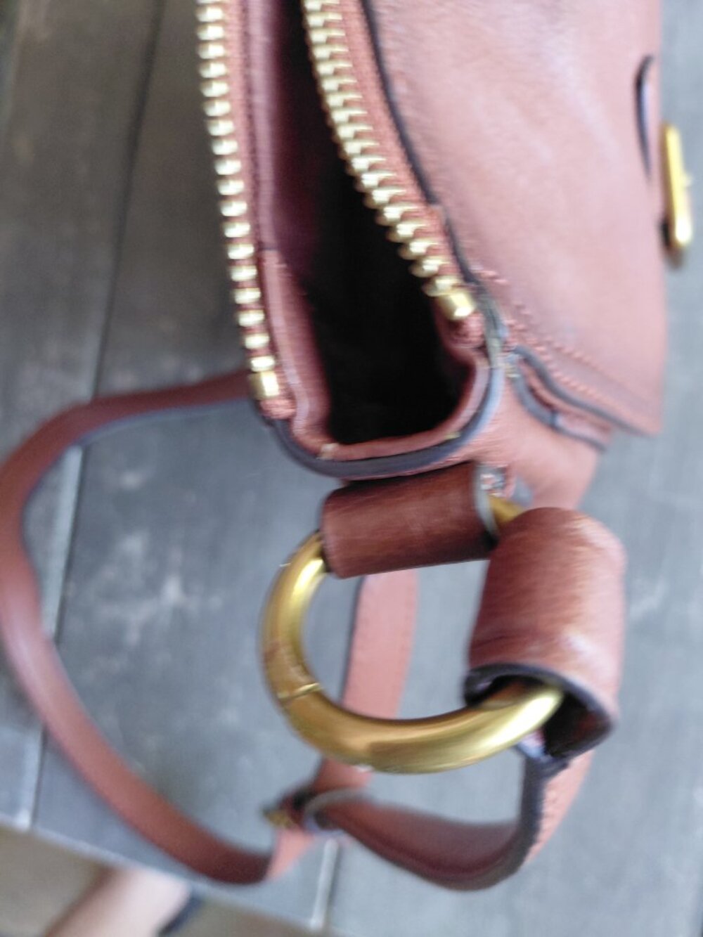 Frye brown leather buckle crossbody bag New - Picture 6 of 7